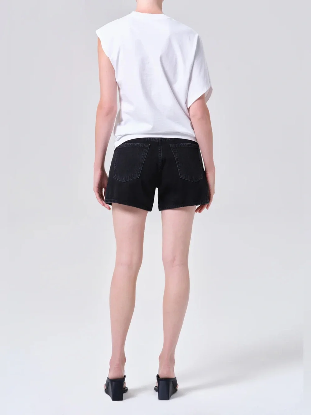 AGOLDE Parker Long Jean Shorts in Phase Black sz 27 4.5